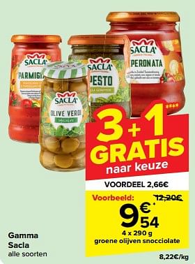 Promoties Groene olijven snocciolate - Sacla - Geldig van 15/05/2024 tot 28/05/2024 bij Carrefour