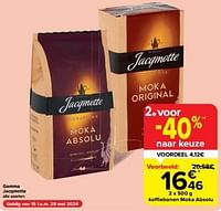 Promoties Koffiebonen moka absolu - JACQMOTTE - Geldig van 15/05/2024 tot 28/05/2024 bij Carrefour