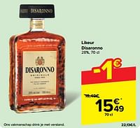 Promoties Likeur disaronno - Disaronno - Geldig van 15/05/2024 tot 28/05/2024 bij Carrefour
