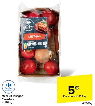 Promoties Meal kit lasagne carrefour - Huismerk - Carrefour  - Geldig van 15/05/2024 tot 28/05/2024 bij Carrefour