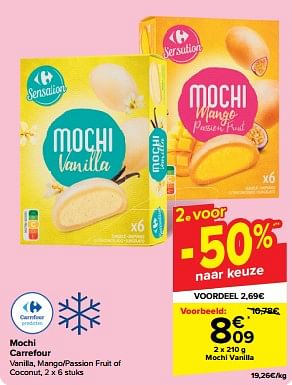 Promotions Mochi vanilla - Produit maison - Carrefour  - Valide de 15/05/2024 à 28/05/2024 chez Carrefour