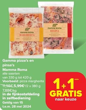 Promoties Pizza margherita - Mamma roma - Geldig van 15/05/2024 tot 28/05/2024 bij Carrefour