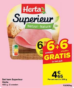 Promoties Set ham superieur herta - Herta - Geldig van 15/05/2024 tot 28/05/2024 bij Carrefour