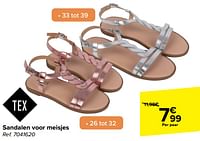 Promoties Sandalen voor meisjes - Tex - Geldig van 15/05/2024 tot 27/05/2024 bij Carrefour