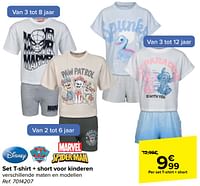 Set t shirt + short voor kinderen-Huismerk - Carrefour 