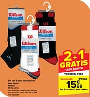 Promoties Set van 3 paar sportsokken voor heren wilson - Wilson - Geldig van 15/05/2024 tot 27/05/2024 bij Carrefour