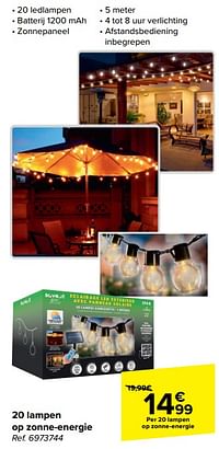 20 lampen op zonne energie-Huismerk - Carrefour 