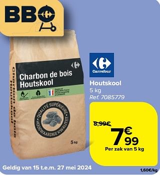 Promotions Houtskool - Produit maison - Carrefour  - Valide de 15/05/2024 à 27/05/2024 chez Carrefour