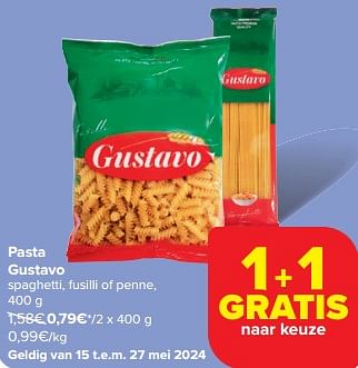 Promoties Pasta gustavo - Gustavo Gusto - Geldig van 15/05/2024 tot 27/05/2024 bij Carrefour