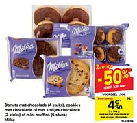 Cookies met chocolade of met stukjes chocolade-Milka