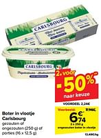 Promoties Ongezouten boter in vlootje - Carlsbourg - Geldig van 15/05/2024 tot 27/05/2024 bij Carrefour