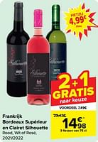 Promoties Bordeaux supérieur en clairet silhouette rood wit of rosé - Rosé wijnen - Geldig van 15/05/2024 tot 27/05/2024 bij Carrefour