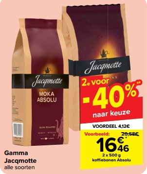 Promoties Koffiebonen absolu - JACQMOTTE - Geldig van 15/05/2024 tot 27/05/2024 bij Carrefour