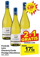 Promoties Loire cheverny cuvée prestige l`excellence wit - Witte wijnen - Geldig van 15/05/2024 tot 27/05/2024 bij Carrefour