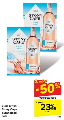 Promoties Stony cape syrah rosé - Rosé wijnen - Geldig van 15/05/2024 tot 27/05/2024 bij Carrefour
