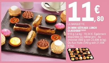 Promotions 24 mini gâteaux lunch classique - Produit Maison - E.Leclerc - Valide de 14/05/2024 à 25/05/2024 chez E.Leclerc