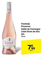 Promoties Provence sable de camargue listel grain de gris bio rosé - Rosé wijnen - Geldig van 15/05/2024 tot 27/05/2024 bij Carrefour