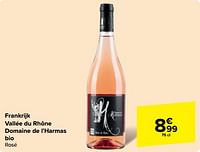 Vallée du rhône domaine de l`harmas bio rosé-Rosé wijnen
