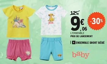 Promotions Ensemble short bébé - Disney Baby - Valide de 14/05/2024 à 25/05/2024 chez E.Leclerc