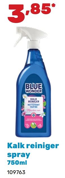 Promoties Kalk reiniger spray - Blue Wonder - Geldig van 06/05/2024 tot 22/06/2024 bij Happyland