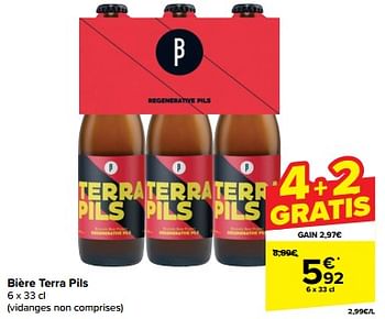 Promotions Bière terra pils - Terra - Valide de 15/05/2024 à 27/05/2024 chez Carrefour