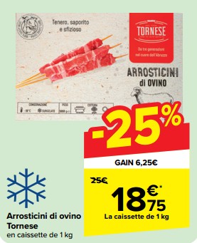 Promotions Arrosticini di ovino tornese - Produit maison - Carrefour  - Valide de 15/05/2024 à 28/05/2024 chez Carrefour