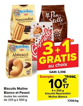 Promotions Biscuits nascondini mulino bianco - Mulino Bianco - Valide de 15/05/2024 à 28/05/2024 chez Carrefour