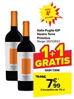 Promotions Italie puglia igp nostre terre primitivo rouge - Vins rouges - Valide de 15/05/2024 à 28/05/2024 chez Carrefour