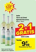 Promotions Italie terre di chieti spinelli pecorino blanc - Vins blancs - Valide de 15/05/2024 à 28/05/2024 chez Carrefour