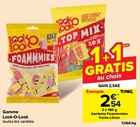 Promotions Bonbons foammmies fraise-citron - Look-O-Look - Valide de 15/05/2024 à 28/05/2024 chez Carrefour