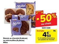 Promotions Cookies chocolat ou aux pépites de chocolat - Milka - Valide de 15/05/2024 à 28/05/2024 chez Carrefour