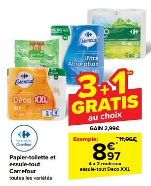 Promotions Rouleaux essuie-tout deco xxl - Produit maison - Carrefour  - Valide de 15/05/2024 à 28/05/2024 chez Carrefour