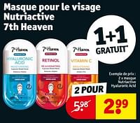 Promoties Masque nutriactive hyaluronic acid - 7th Heaven - Geldig van 14/05/2024 tot 26/05/2024 bij Kruidvat