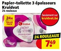 Promoties Papier-toilette 3 épaisseurs kruidvat - Huismerk - Kruidvat - Geldig van 14/05/2024 tot 26/05/2024 bij Kruidvat