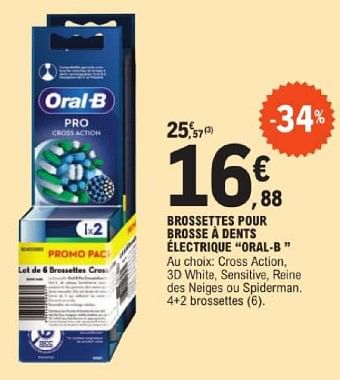 Promotions Brossettes pour brosse à dents électrique oral b - Oral-B - Valide de 14/05/2024 à 25/05/2024 chez E.Leclerc