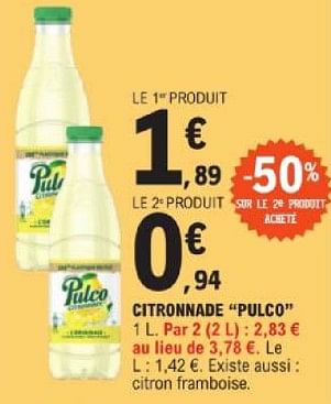 Promotions Citronnade pulco - Pulco - Valide de 14/05/2024 à 25/05/2024 chez E.Leclerc