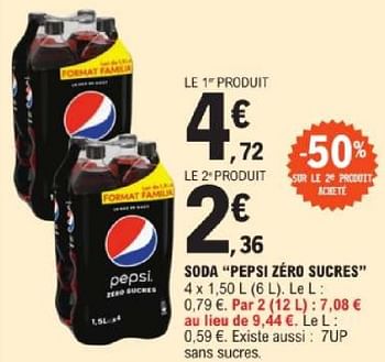 Promotions Soda pepsi zéro sucres - Pepsi - Valide de 14/05/2024 à 25/05/2024 chez E.Leclerc