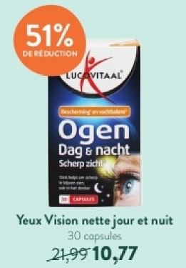 Promotions Yeux vision nette jour et nuit - Lucovitaal - Valide de 12/05/2024 à 09/06/2024 chez Holland & Barret