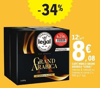 Promotions Café moulu grand arabica legal - Legal - Valide de 14/05/2024 à 25/05/2024 chez E.Leclerc