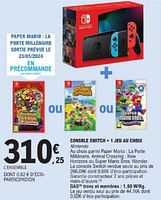 Promotions Console switch + 1 jeu au choix - Nintendo - Valide de 14/05/2024 à 25/05/2024 chez E.Leclerc