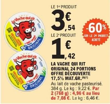 Promotions La vache qui rit original 24 portions offre découverte - La Vache Qui Rit - Valide de 14/05/2024 à 25/05/2024 chez E.Leclerc