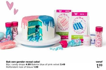 Promoties Bak een gender reveal cake! rolfondant roze of blauw - Huismerk - Xenos - Geldig van 12/05/2024 tot 06/07/2024 bij Xenos