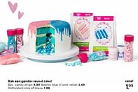 Bak een gender reveal cake! rolfondant roze of blauw-Huismerk - Xenos