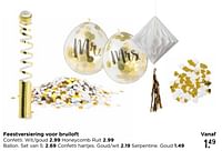 Promoties Feestversiering voor bruiloft serpentine goud - Huismerk - Xenos - Geldig van 12/05/2024 tot 06/07/2024 bij Xenos