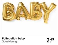 Promoties Folieballon baby goudkleurig - Huismerk - Xenos - Geldig van 12/05/2024 tot 06/07/2024 bij Xenos