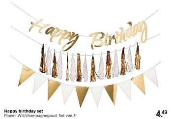 Promoties Happy birthday set - Huismerk - Xenos - Geldig van 12/05/2024 tot 06/07/2024 bij Xenos
