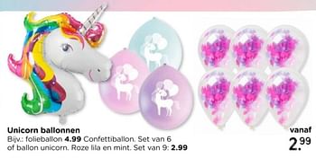 Promoties Unicorn ballonnen confettiballon - Huismerk - Xenos - Geldig van 12/05/2024 tot 06/07/2024 bij Xenos