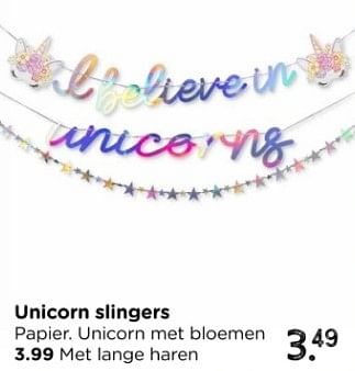 Promoties Unicorn slingers papier unicorn met bloemen - Huismerk - Xenos - Geldig van 12/05/2024 tot 06/07/2024 bij Xenos