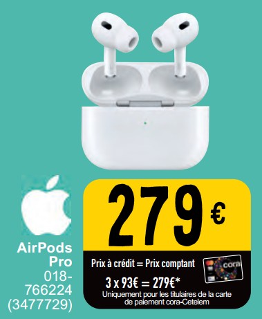 Promotions Airpods pro - Apple - Valide de 14/05/2024 à 27/05/2024 chez Cora
