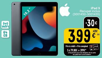 Promotions Apple ipad 9 - Apple - Valide de 14/05/2024 à 27/05/2024 chez Cora